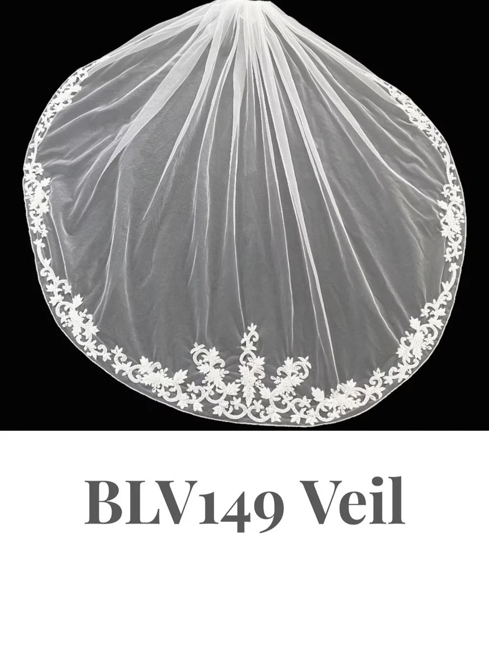 Bridal Veil with Lace Edge - White